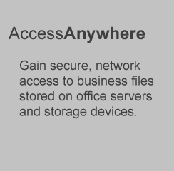 Gain secure, network access to business files stored on office servers and storage devices
